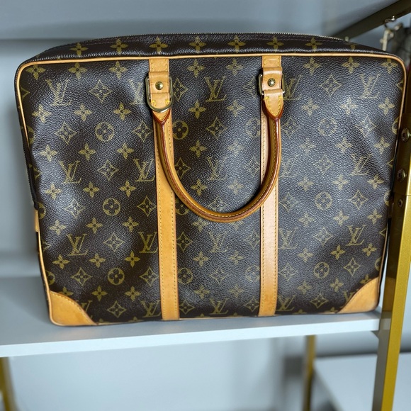 Authentic LOUIS VUITTON Porte Documents Voyage Briefcase Hand Bag Monogram - Picture 1 of 3